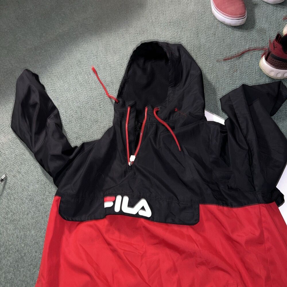 FILA Hoodie Red Navy Size XL  Windbreaker Official